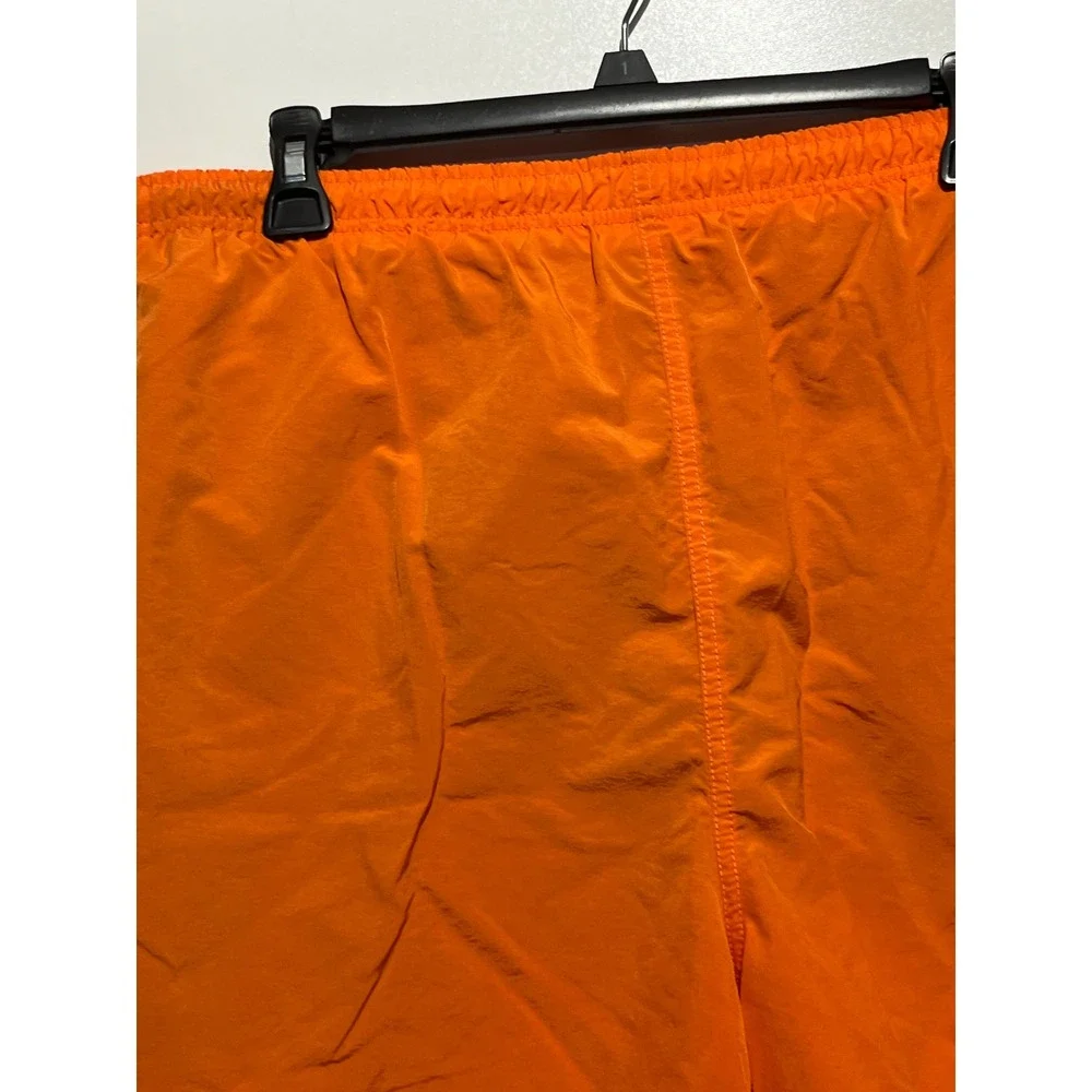 Nautica Mens Orange Solid Swim Trunks Elastic Waist Board Shorts Logo